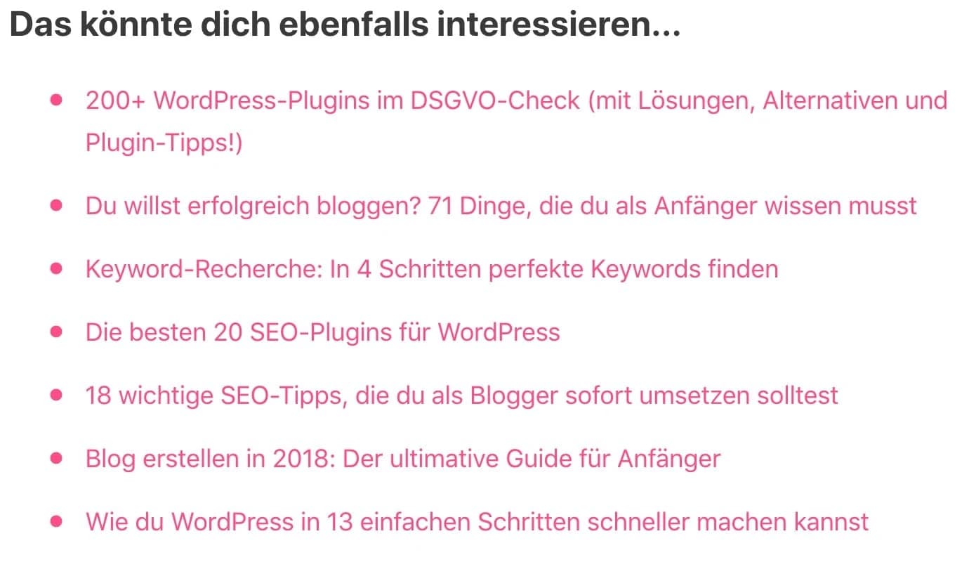 Contextual Related Posts für interne Verlinkung