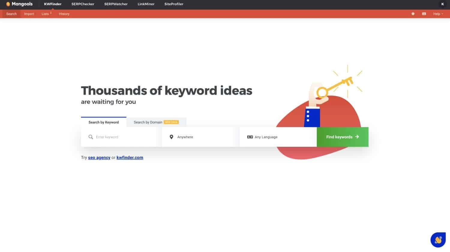 Oberfläche des KWFinders