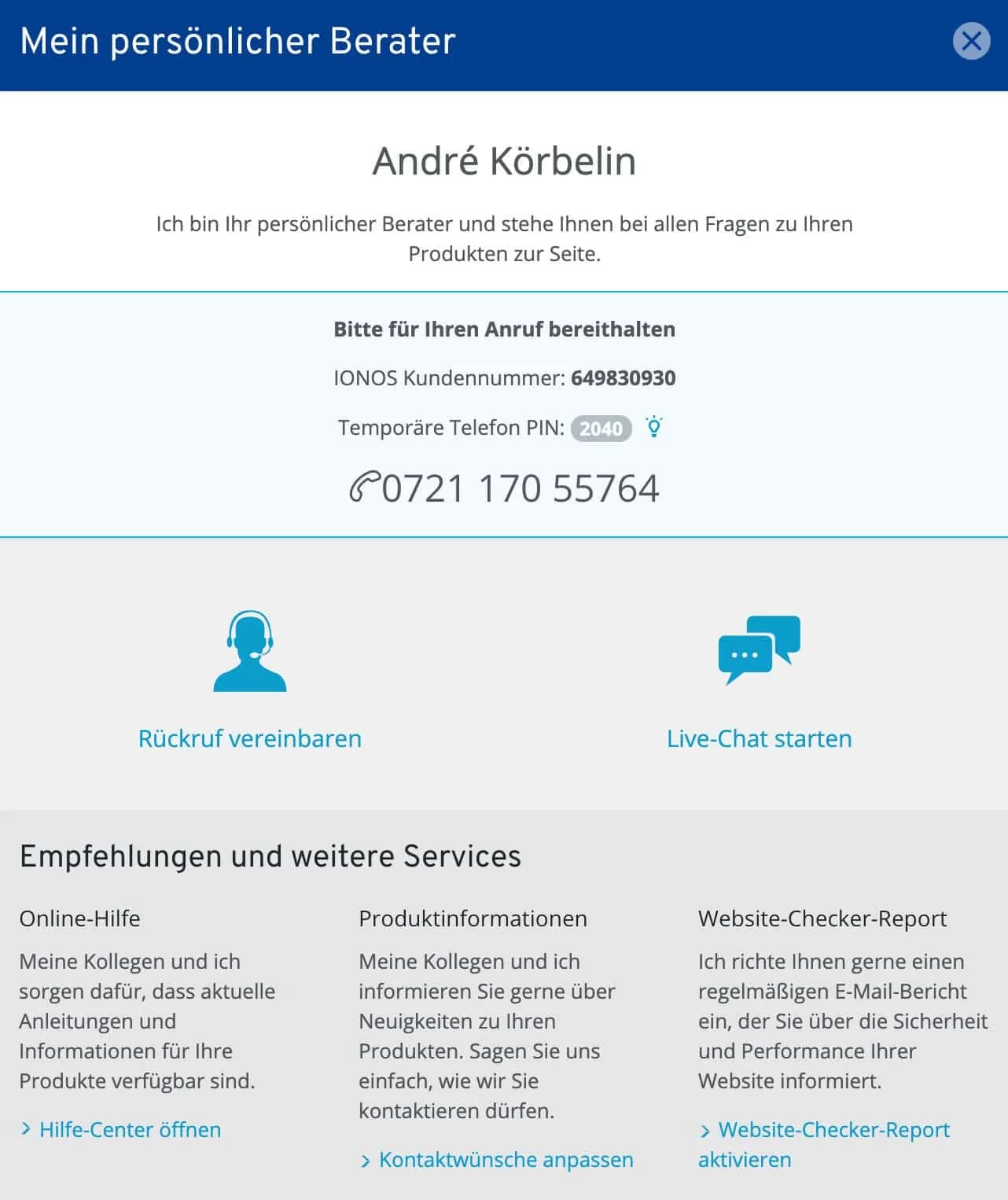 Der 1&1 Kundenservice ist genial. Du hast mehrere Möglichkeiten, mit diesem in Kontakt zu treten