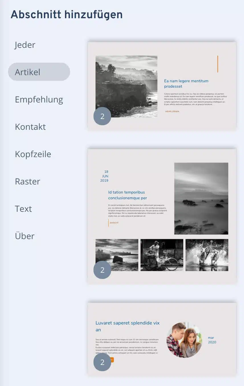 Der IONOS Homepage-Baukasten ist zwar mit einem eigenen Blog ausgestattet, die Funktion ist jedoch nicht wirklich gut