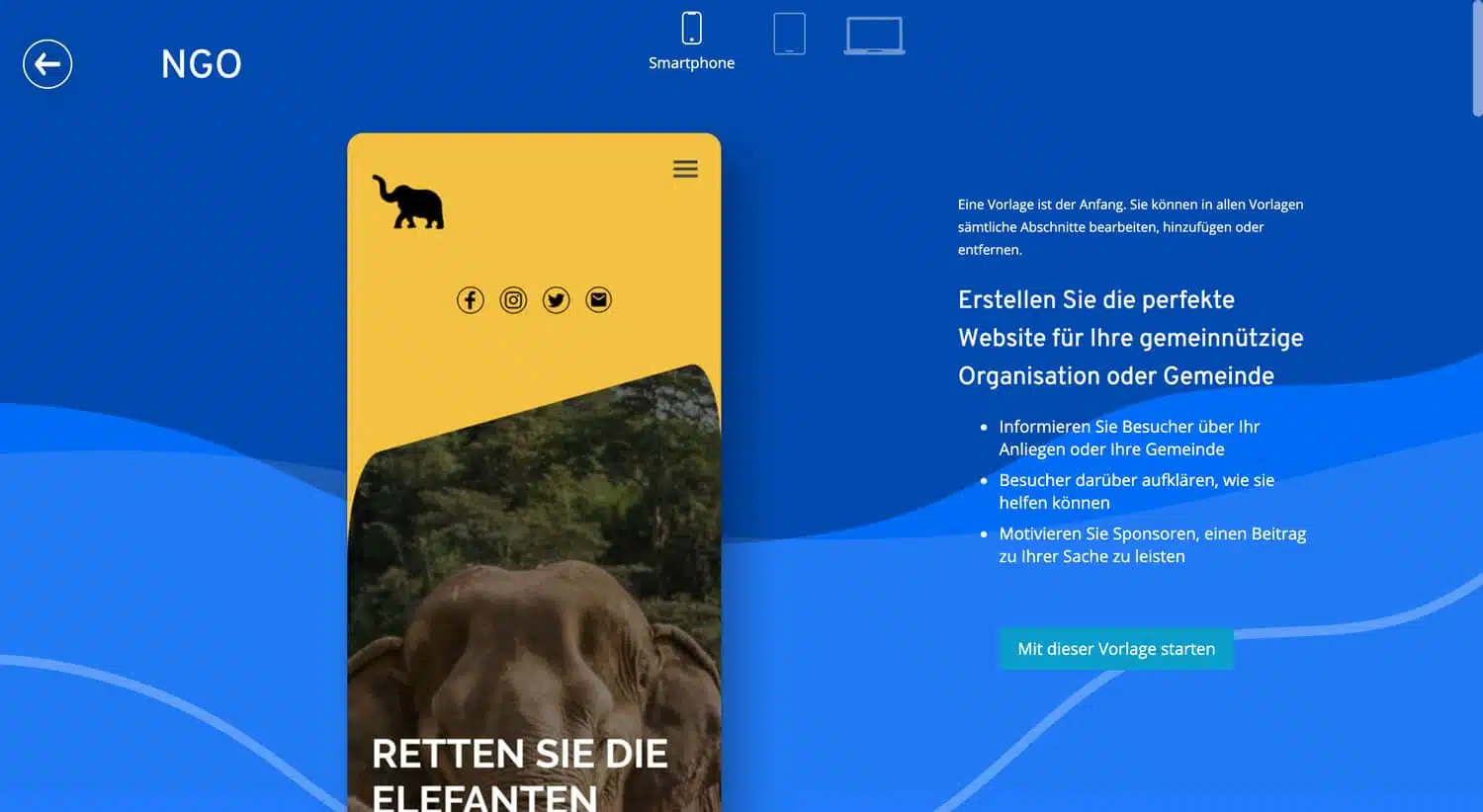 Alle Templates bei IONOS sind selbstverständlich für Mobilgeräte optimiert