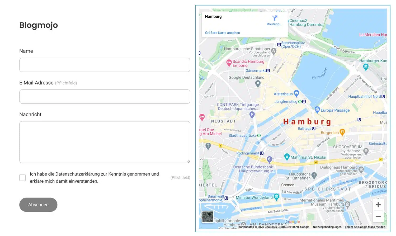 Die Kontaktformulare in Jimdo sind ok, könnten aber besser sein