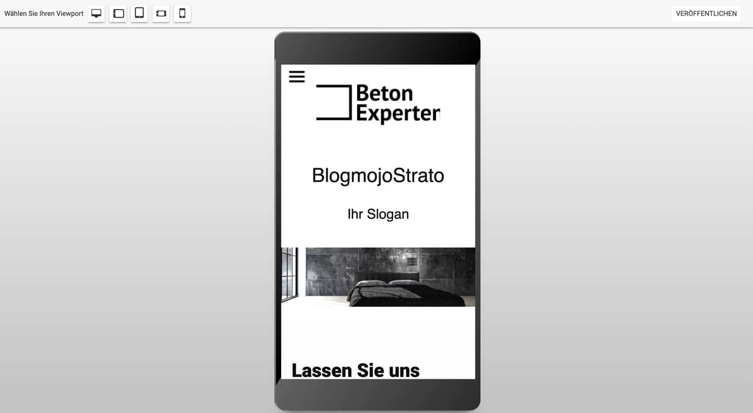 Natürlich sind alle Designs bei Strato für mobile Geräte optimiert
