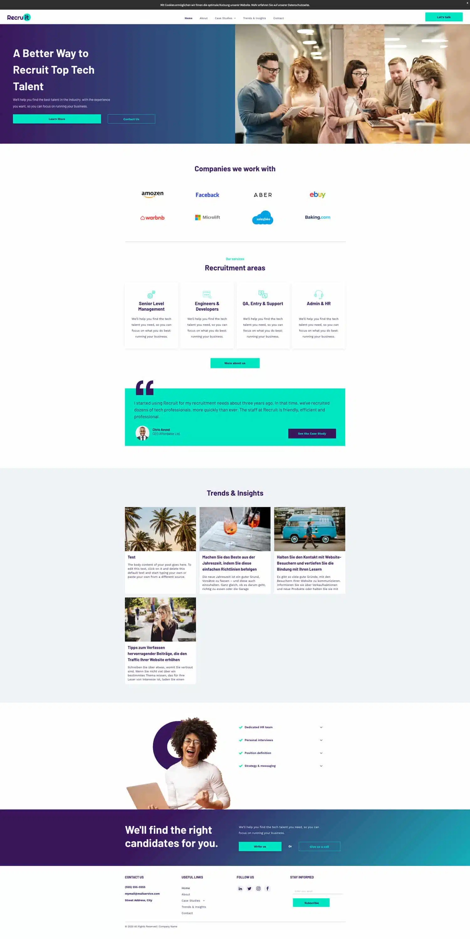 Die Qualität der Templates des webgo Homepage-Baukastens lässt wirklich keine Wünsche offen