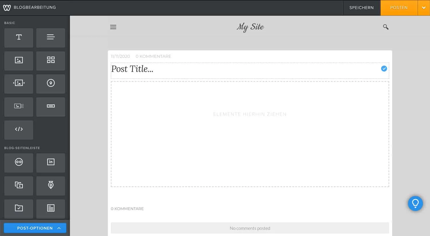 Das Erstellen eines Blog Posts ist bei Weebly sehr umständlich