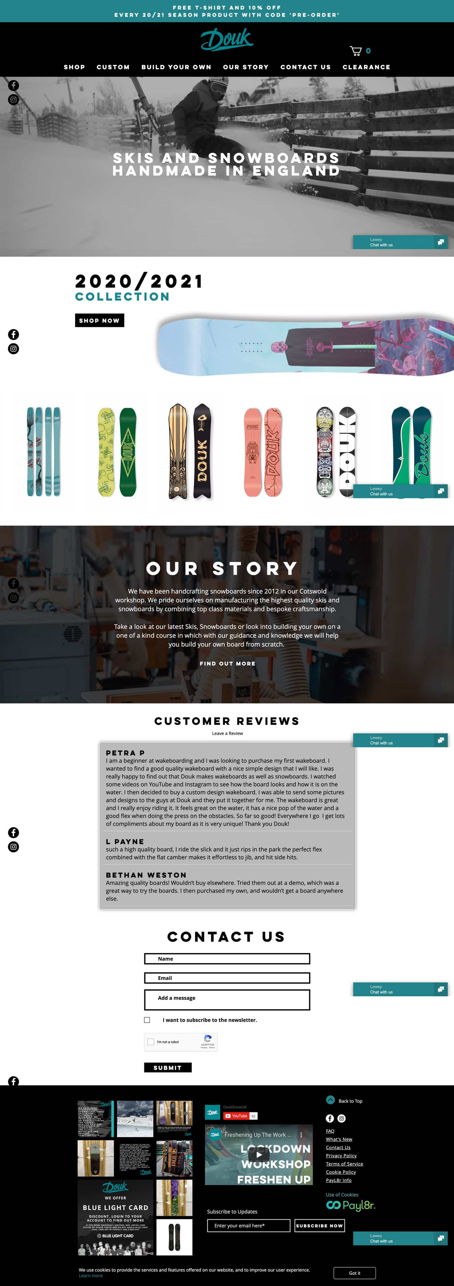 Weebly Beispiel: Douk Snowboards