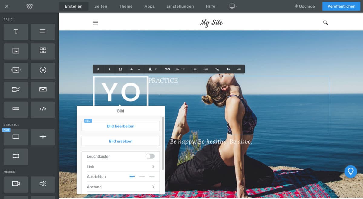 Der Weebly Drag-and-drop-Builder macht es dir besonders einfach, Websiten zu erstellen