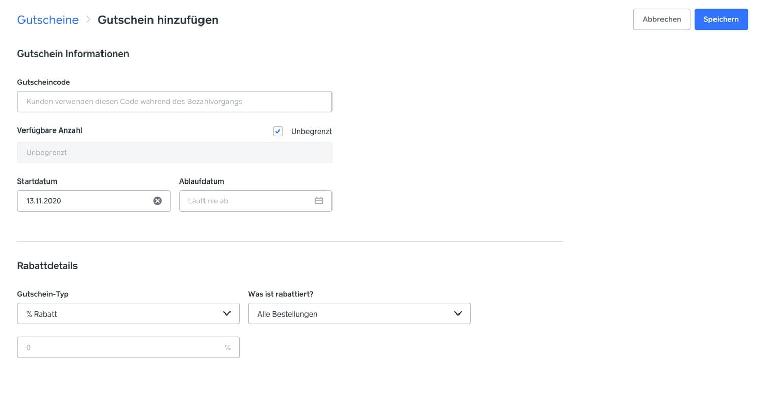 Du kannst Gutscheincodes für deinen Weebly Online-Shop direkt im Backend anlegen