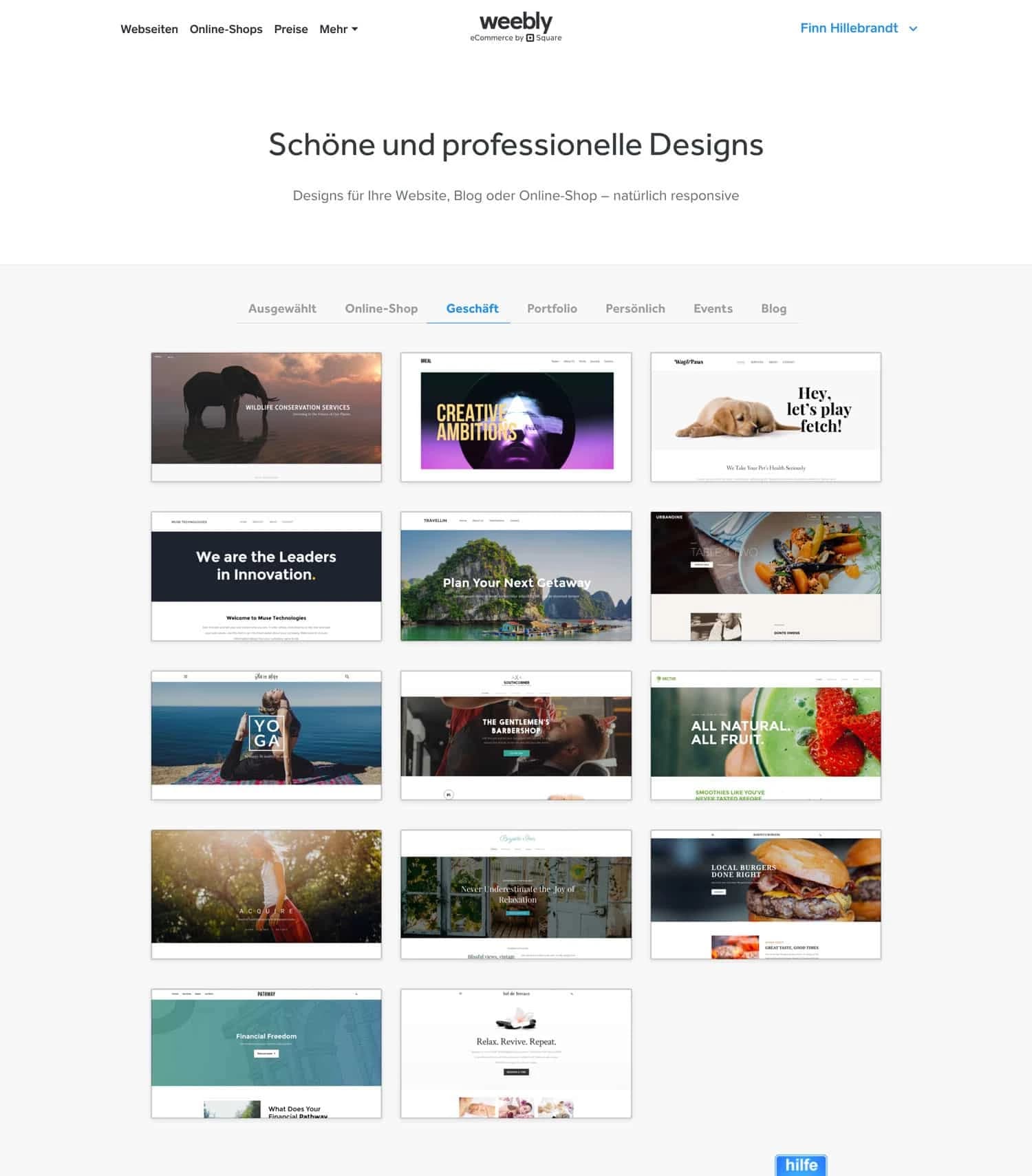 Weebly bietet eine Fülle an hochwertigen Templates