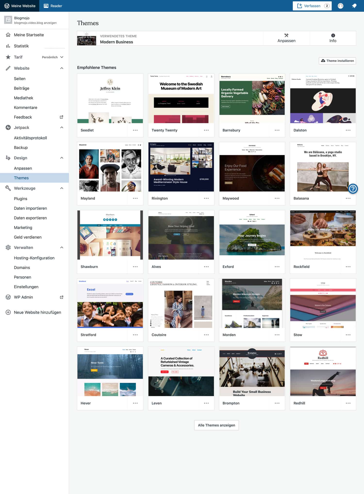WordPress.com bietet dir eine gigantische Vielfalt an verschiedenen Templates