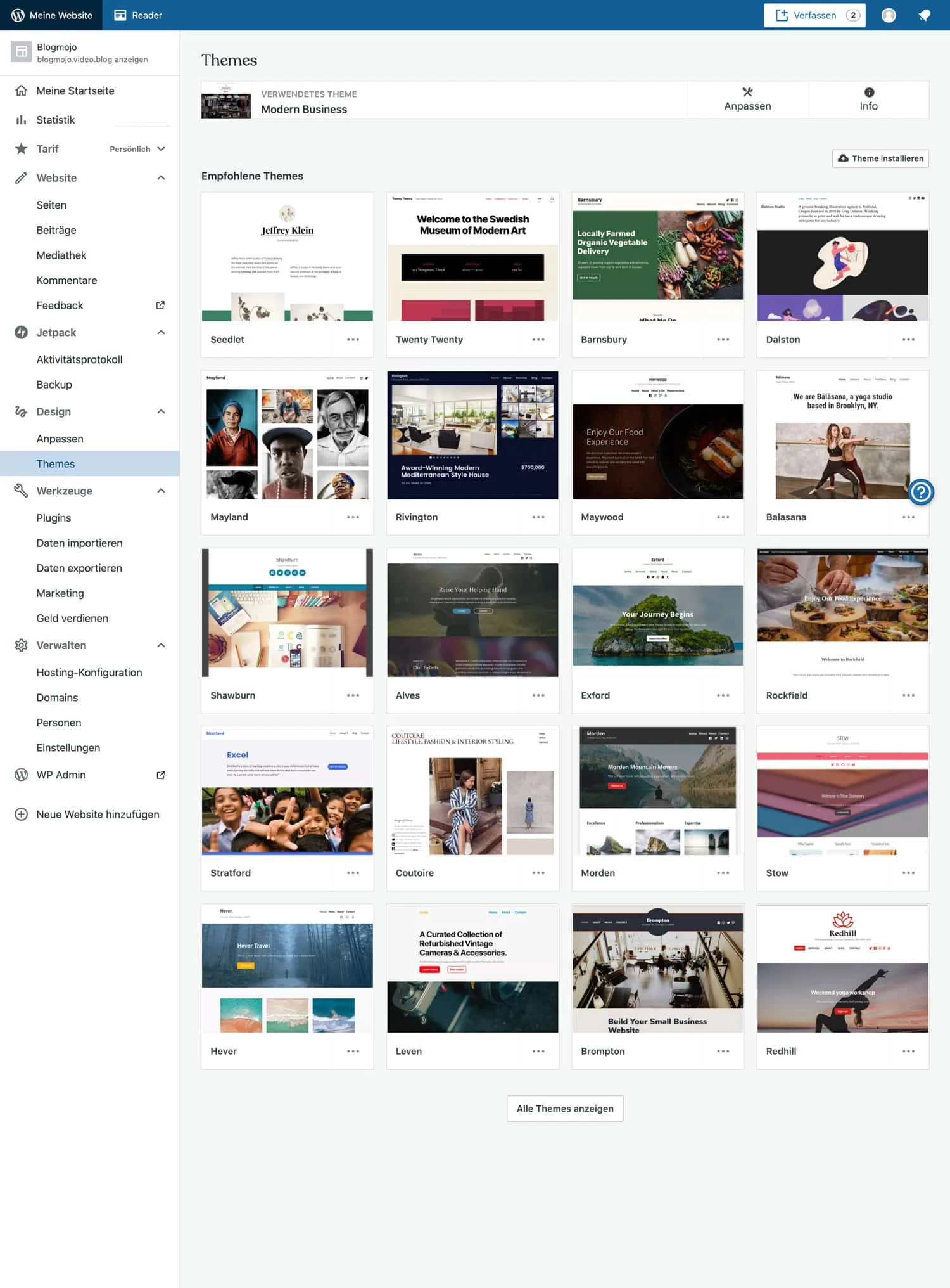 WordPress.com bietet dir eine gigantische Vielfalt an verschiedenen Templates
