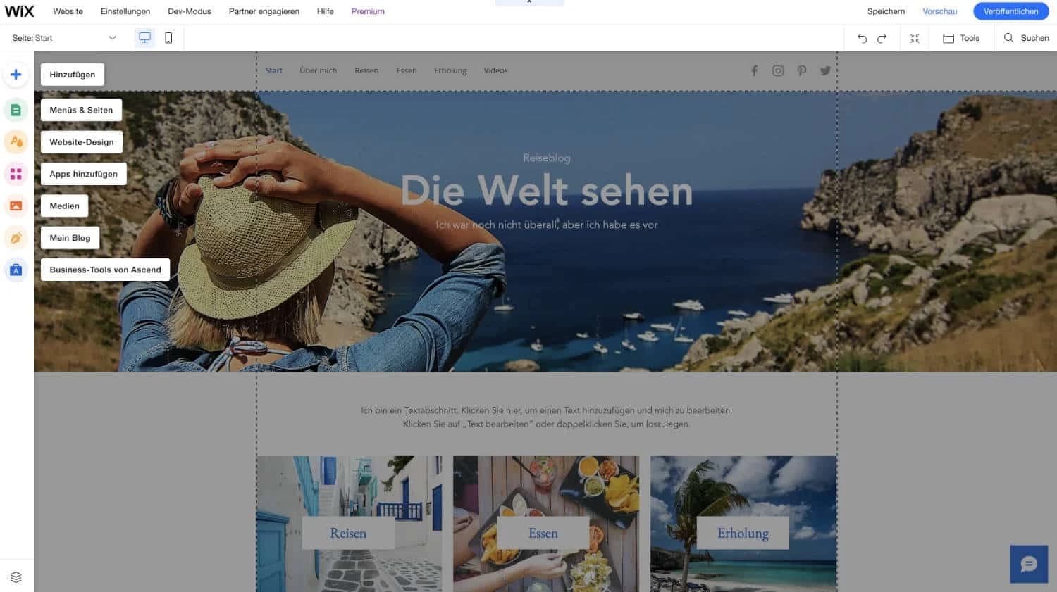 WIX Website bearbeiten