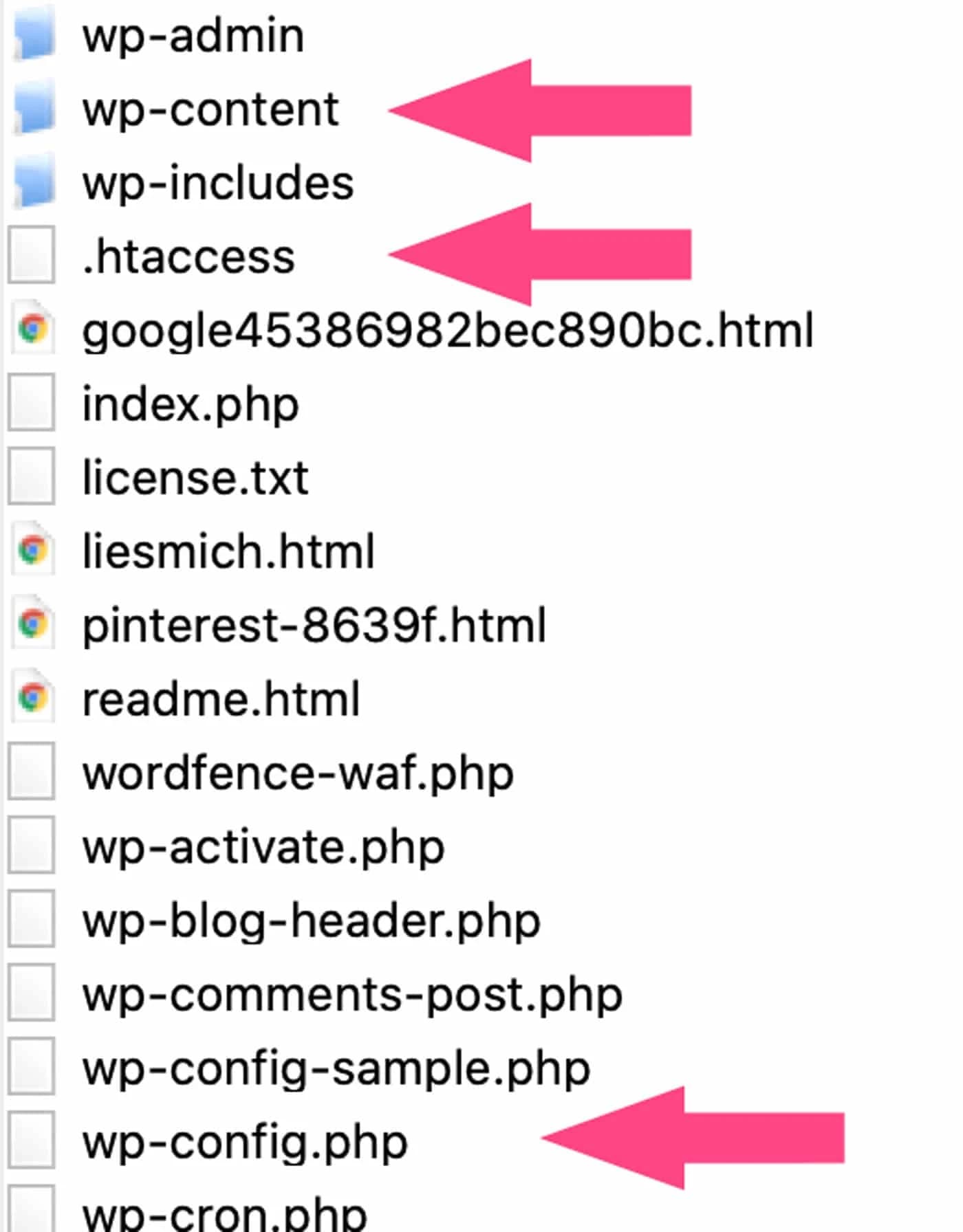 Sichere bei FileZilla nur die wichtigsten drei Dateien deiner WordPress Installation