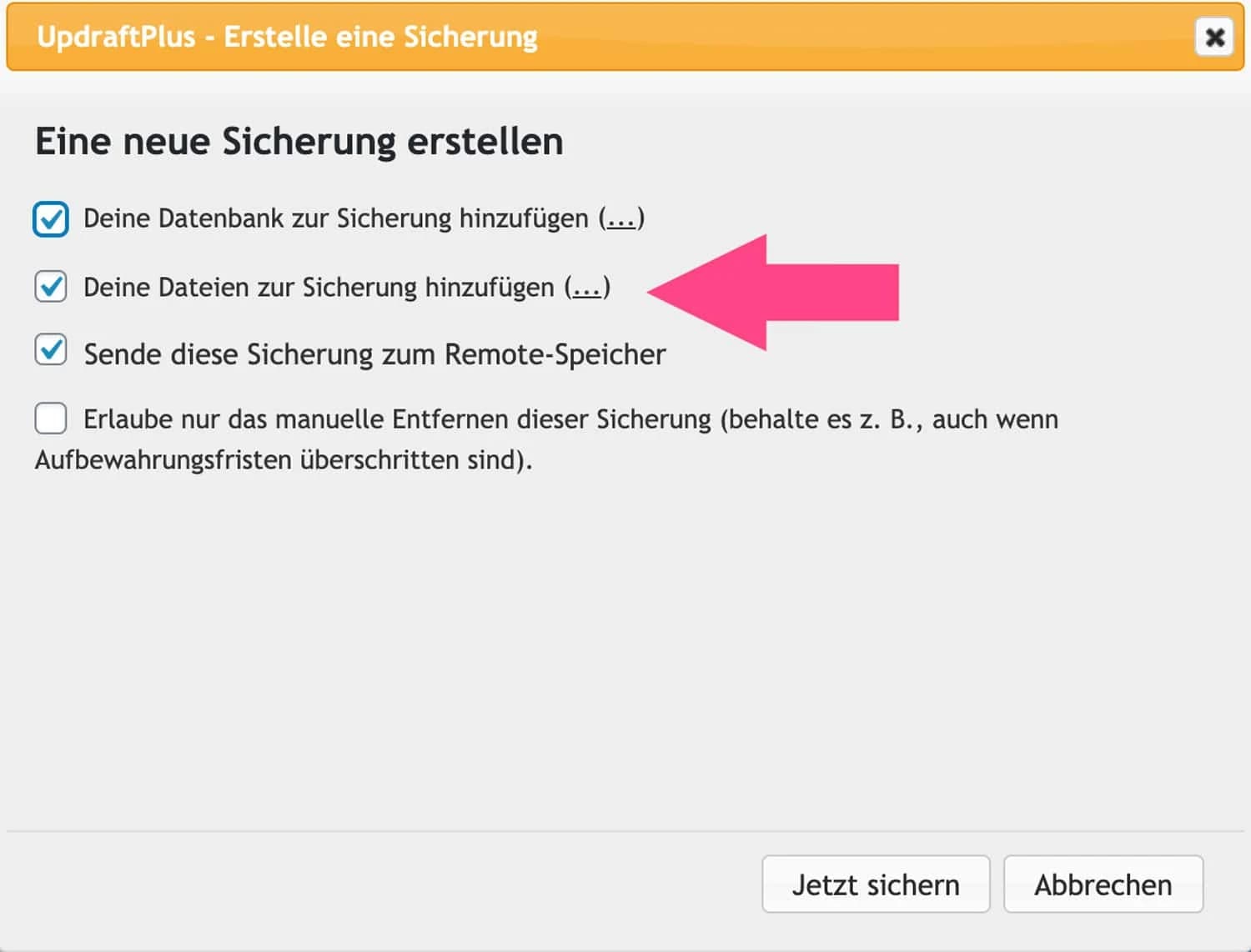 Schnelles Datenbank Update mit Updraft Plus
