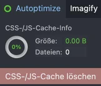 Autoptimize Cache leeren
