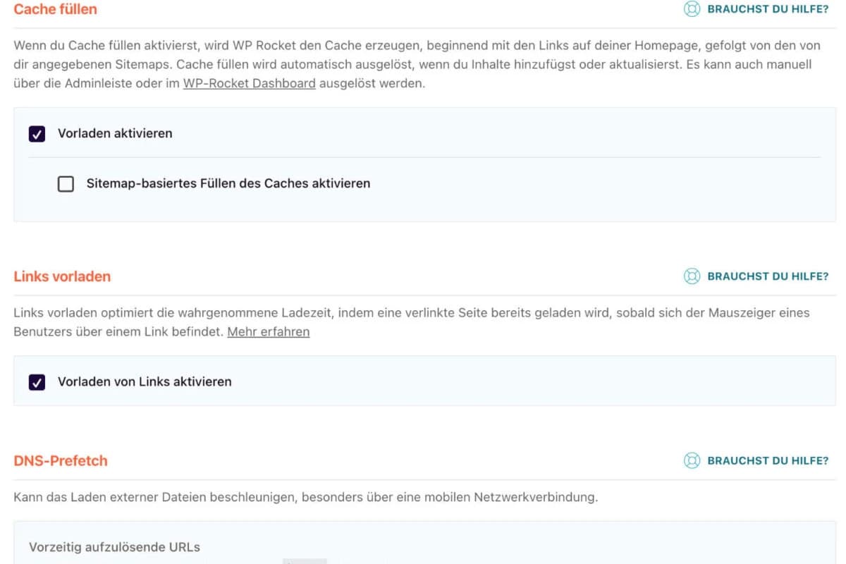 WP Rocket Pre-Loading