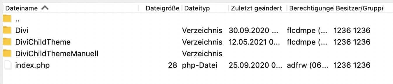 Child Theme Ordner mittels FileZilla erstellen