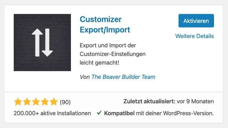 Customizer Export/Import WordPress Plugin