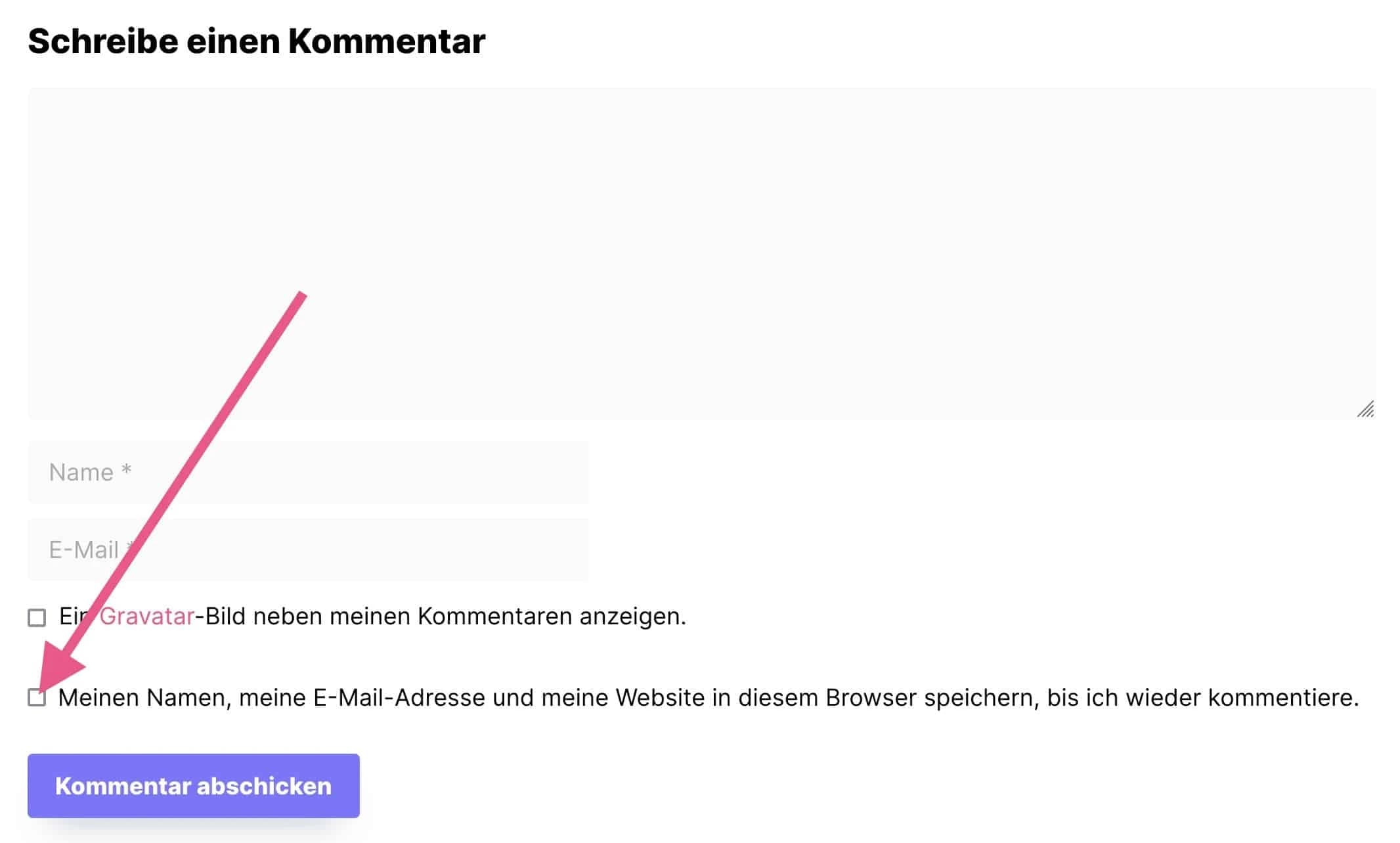 First-Party-Cookies der WordPress-Kommentarfunktion