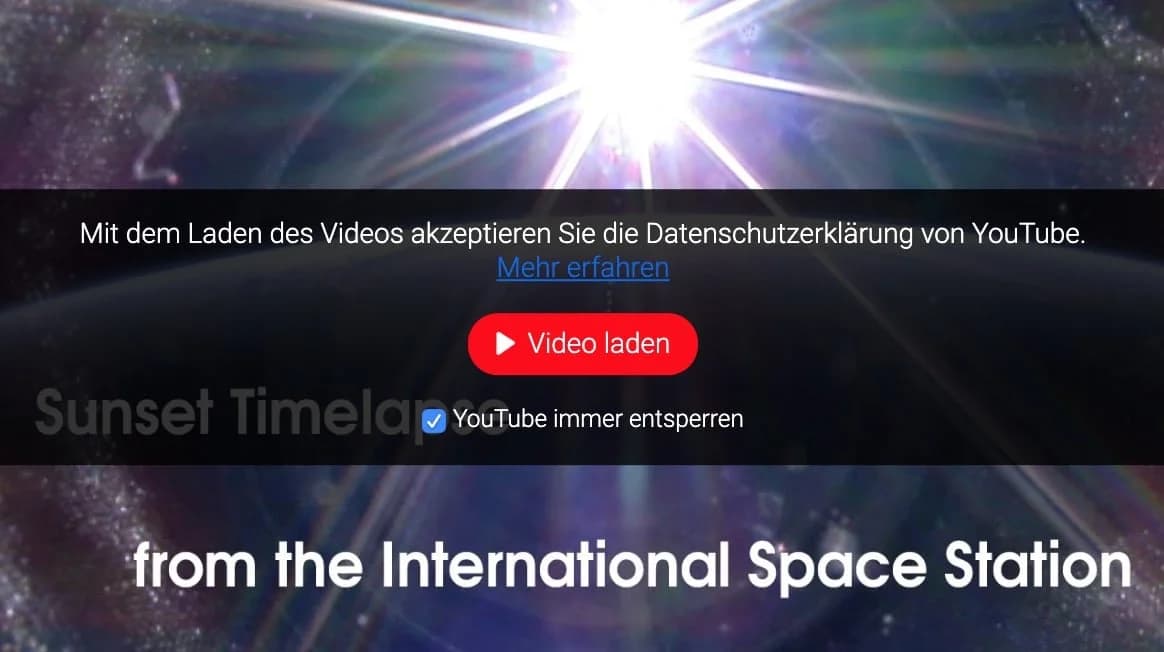 Von Borlabs Cookie blockiertes eingebettetes YouTube-Video