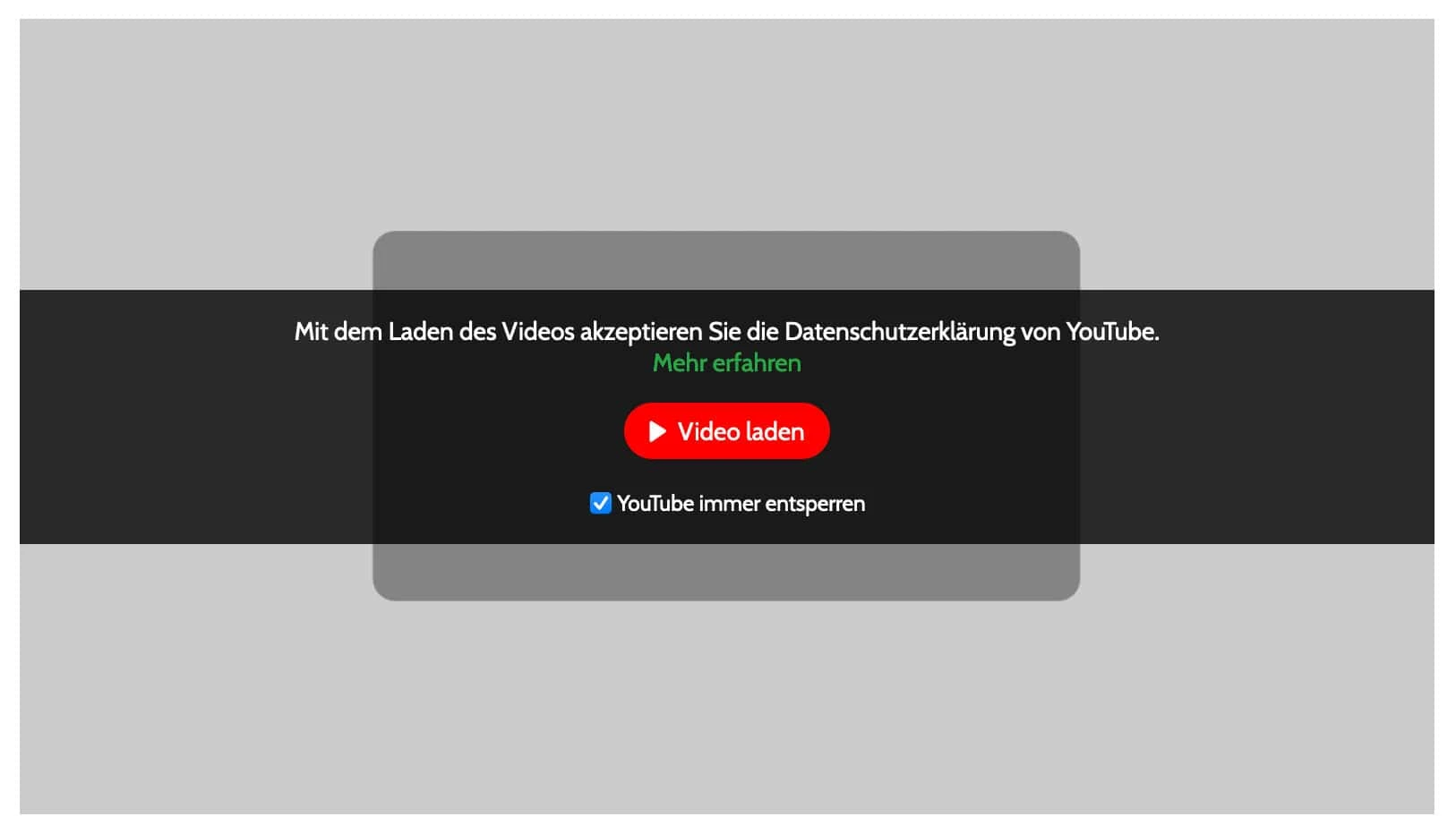 Du kannst mit speziellen Plugins Youtube Videos erst laden, wenn Nutzer dem zugestimmt haben
