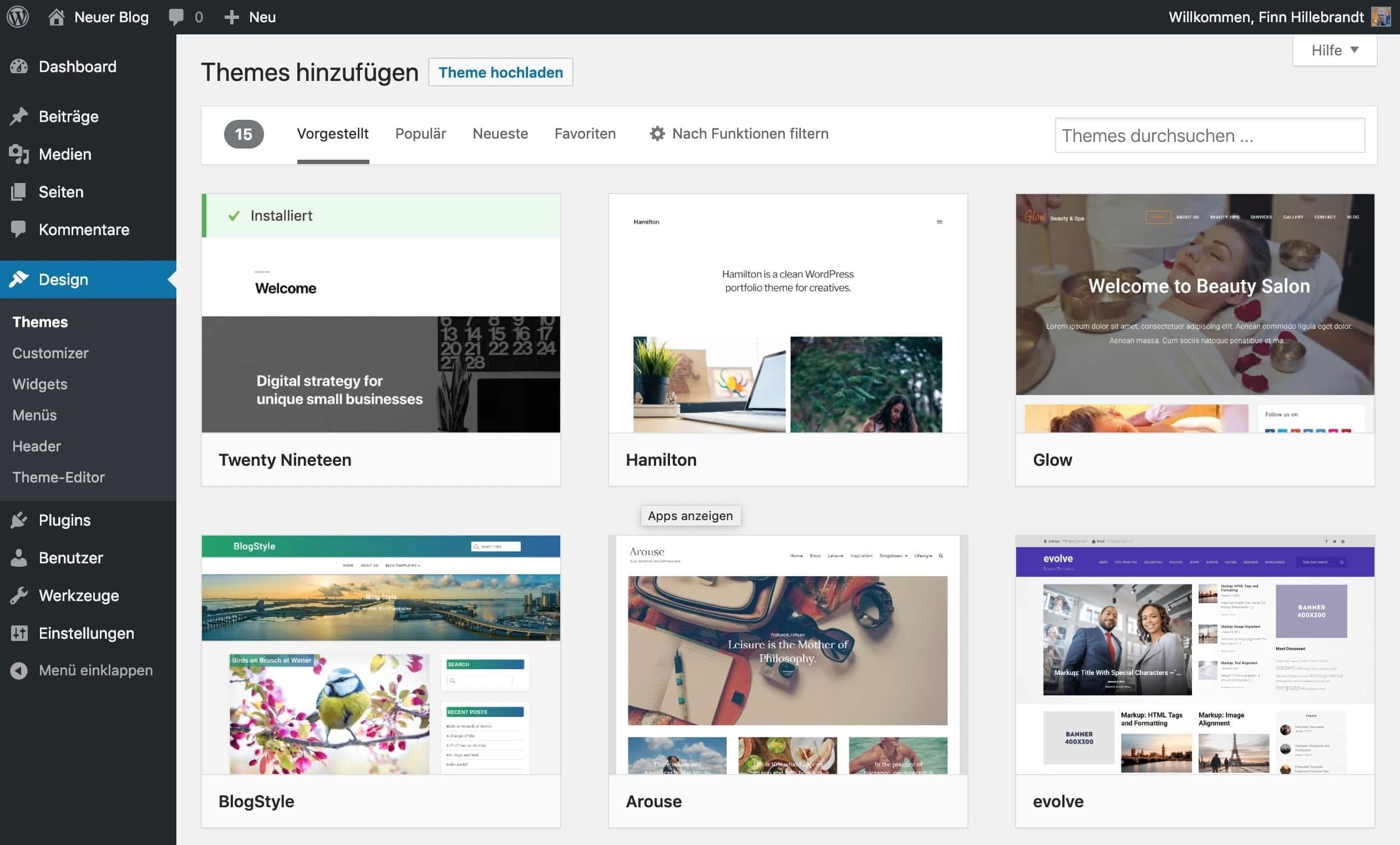 Theme-Verzeichnis von WordPress