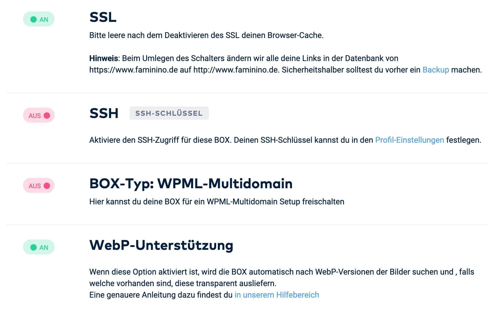 SSL in den Raidboxes-Einstellungen aktivieren