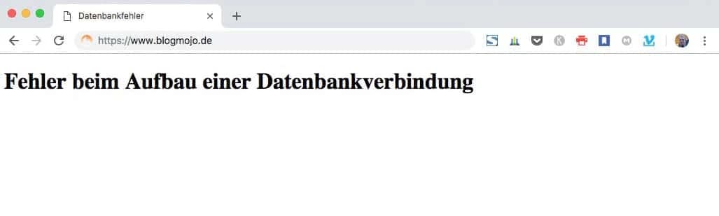 Fehler beim Aufbau einer Datenbankverbindung