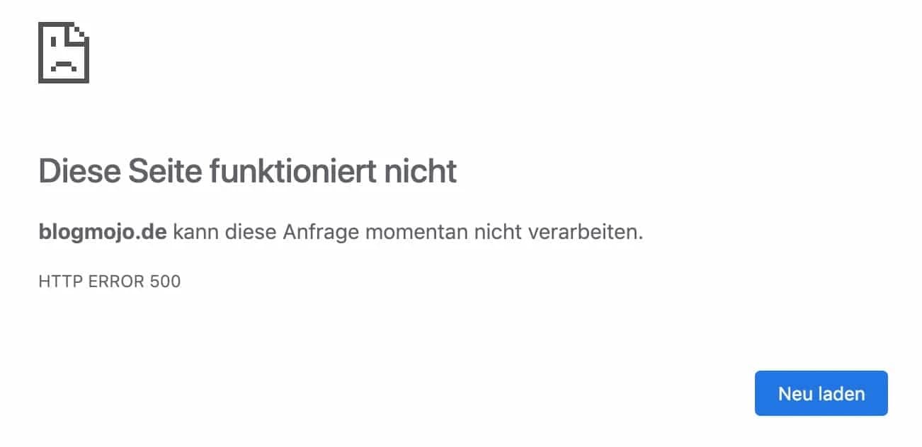 Fehler 500 bei WordPress