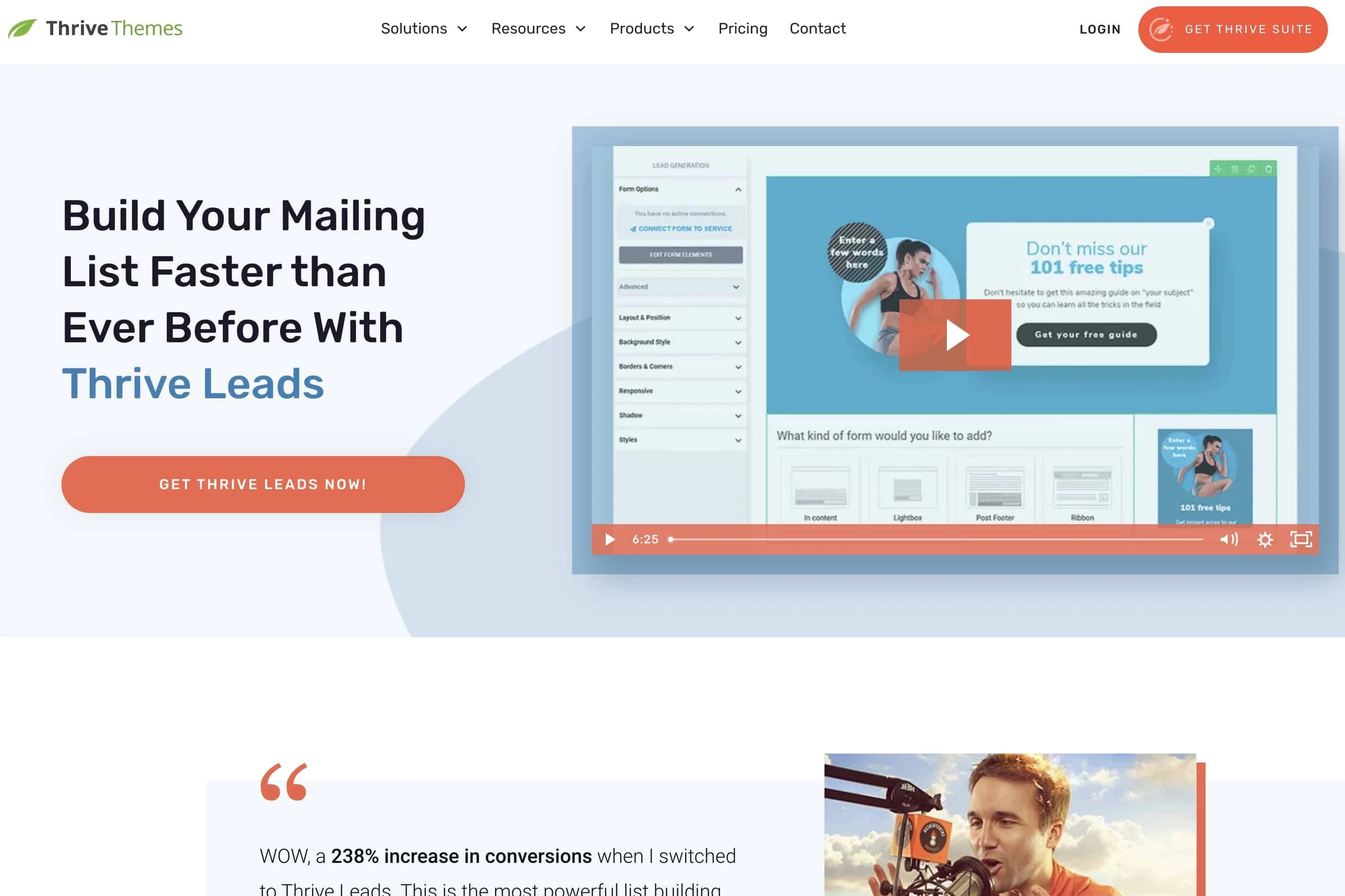 Thrive Leads ist ein Newsletter-Plugin, das mit umfangreichen Funktionen kommt und dir zahlreiche A/B-Testing-Möglichkeiten bietet