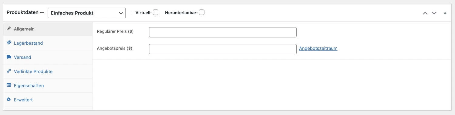 WooCommerce Produktdaten