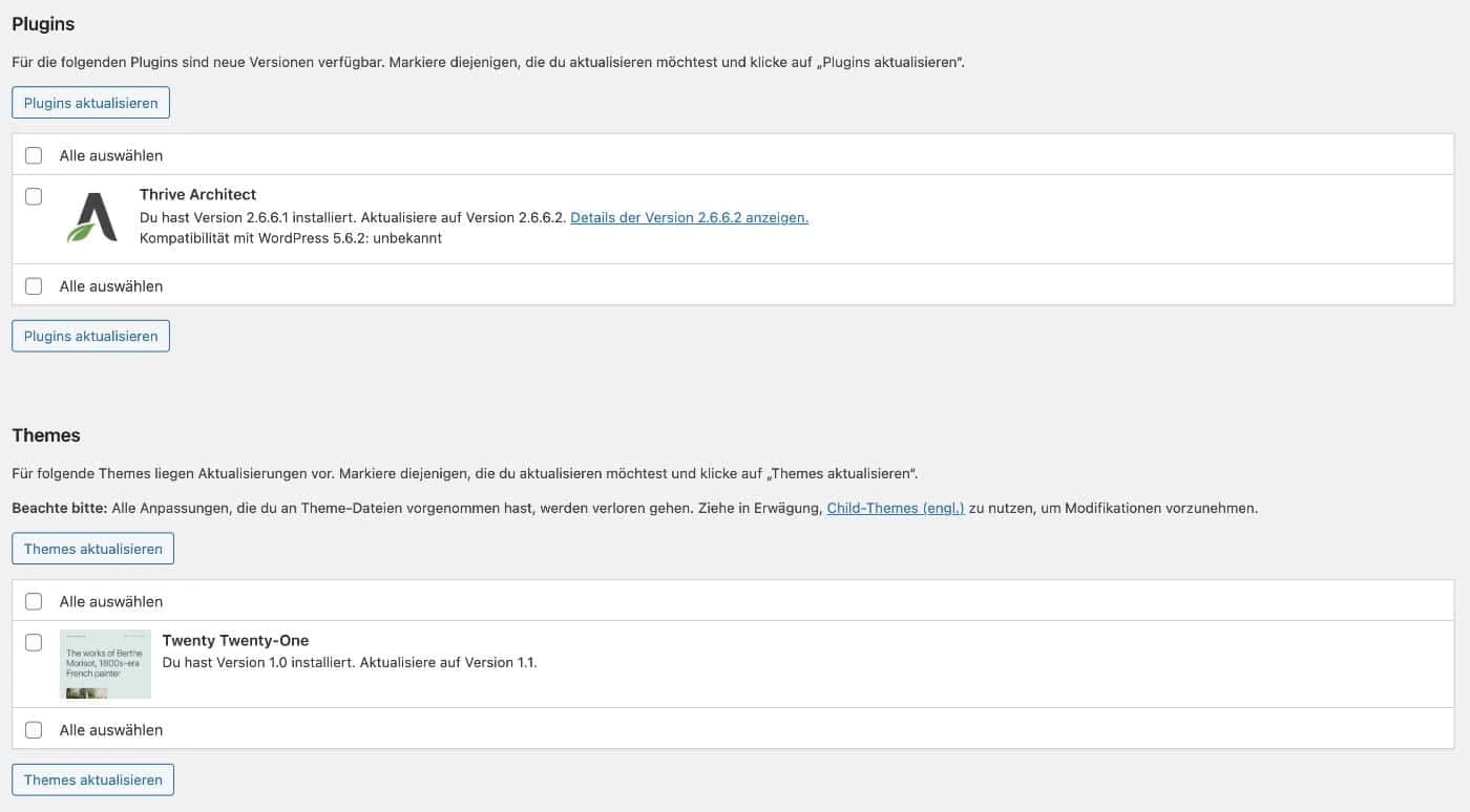 Um die Sicherheit von WordPress.org zu erhöhen solltest du alle Plugins immer auf dem neusten Stand halten