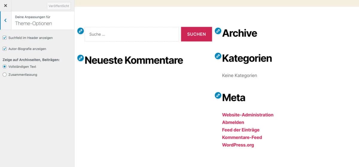 Mit dem WordPress Customizer kannst du Designänderungen an deiner Website in Sekundenschnelle vornehmen und live verfolgen