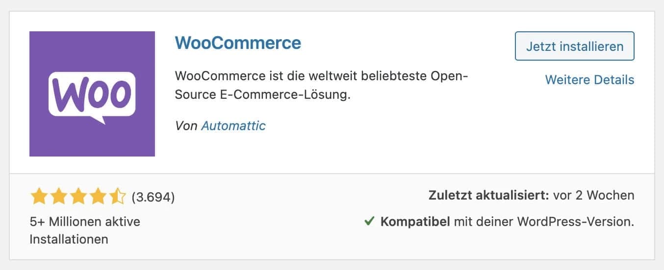 Bei WordPress.org kannst du sofort starten, über einen Shop zu verkaufen