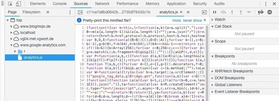 Chrome Developer Tools Screenshot