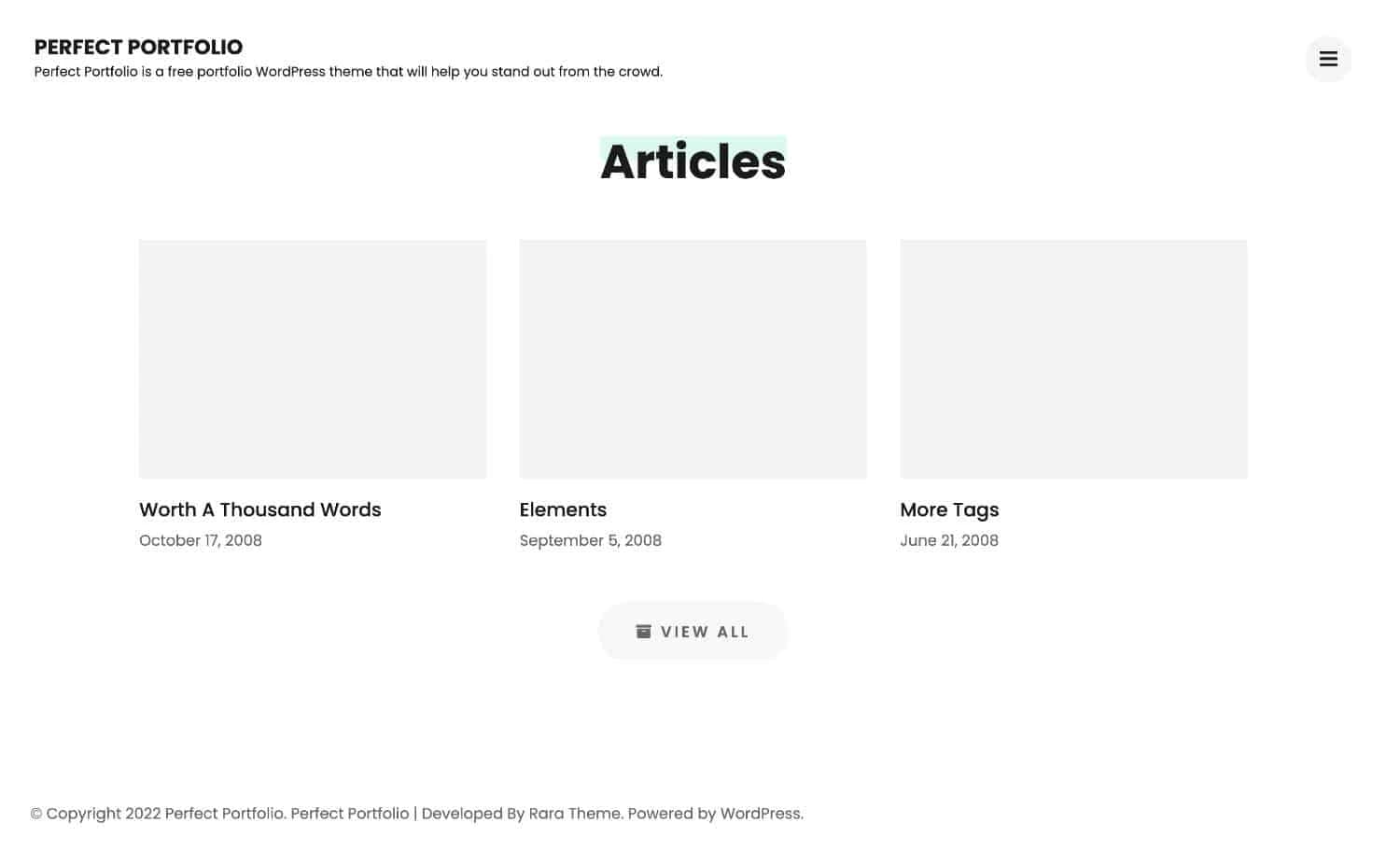 Perfect Portfolio Theme