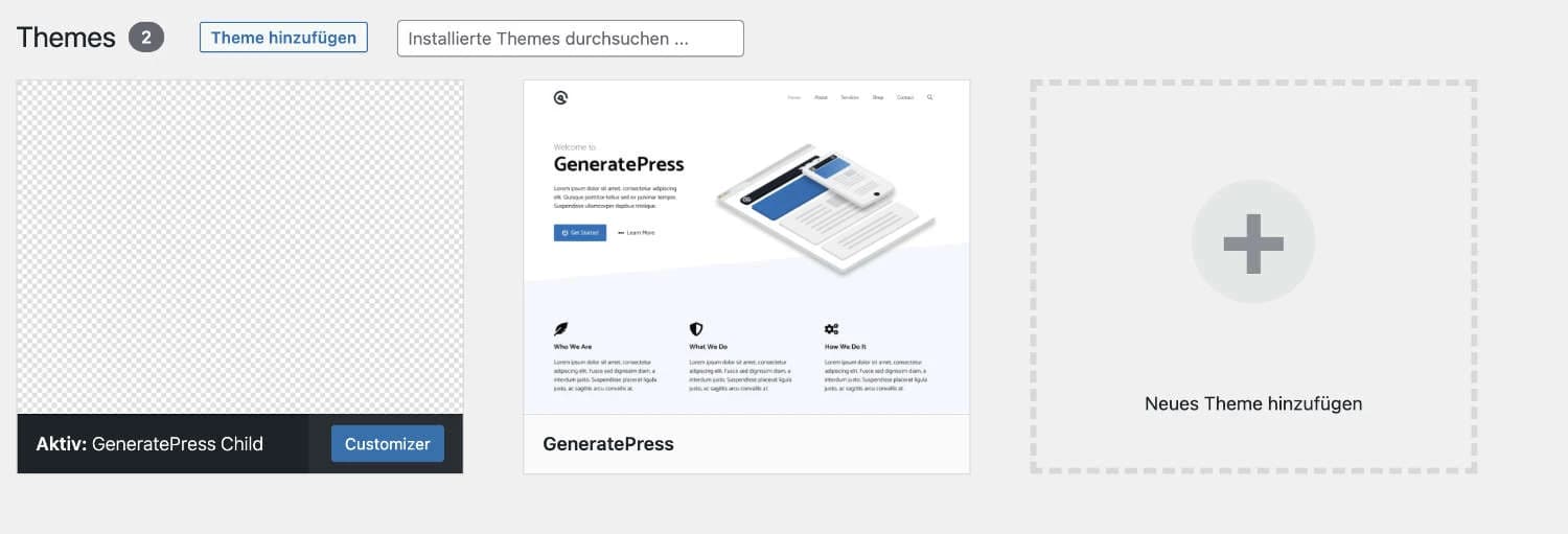 Inaktive Themes deaktivieren