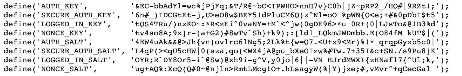 WordPress Keys and Salts