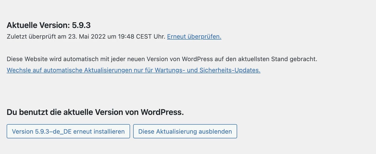 WordPress Updates