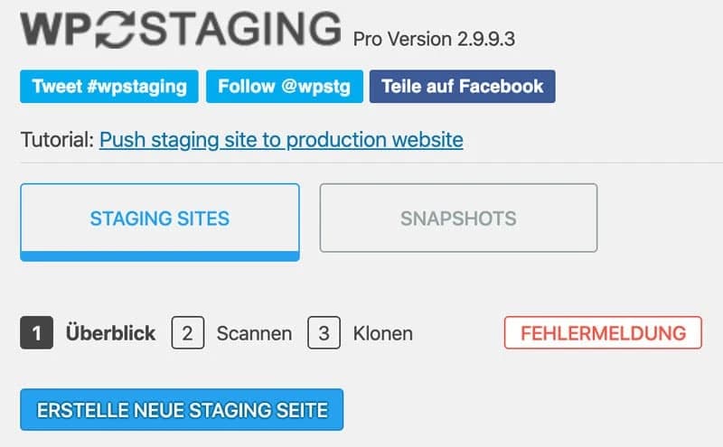 Staging starten mit dem Plugin WP Staging Pro