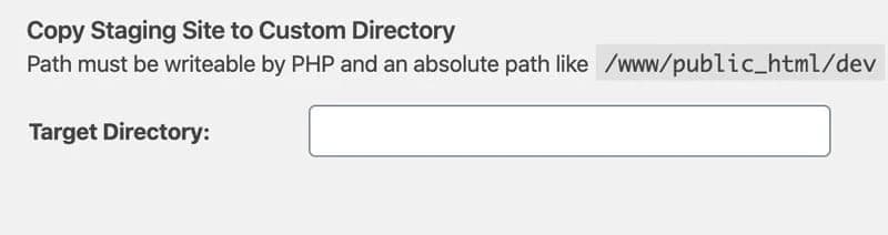 In welchem Verzeichnis soll deine Staging Version installiert werden?