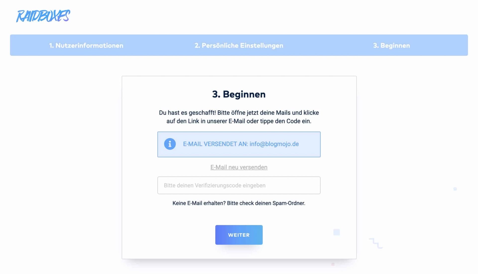 Den Account verifizieren