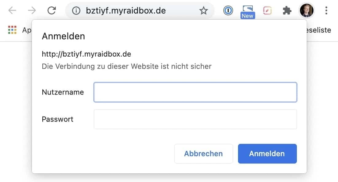 Zusätzlicher Passwort-Schutz bei RAIDBOXES