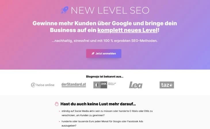 New Level SEO Landing Page