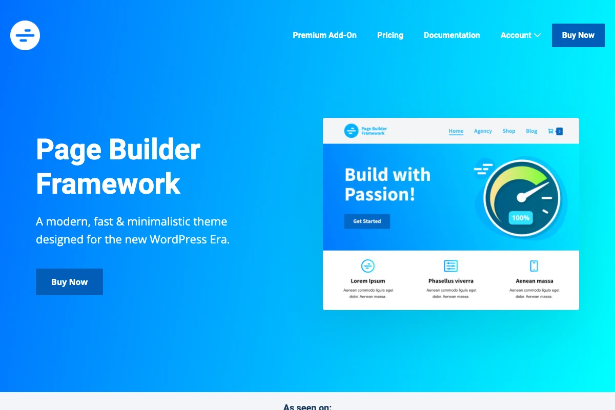 Page Builder Framework Theme Einstellungen