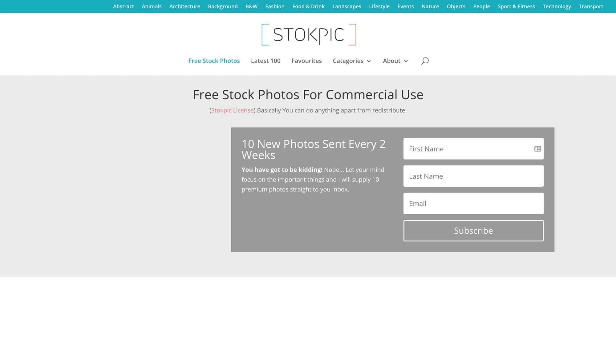 Stockpic bietet immer wieder neue und frische Bilder zum Download an