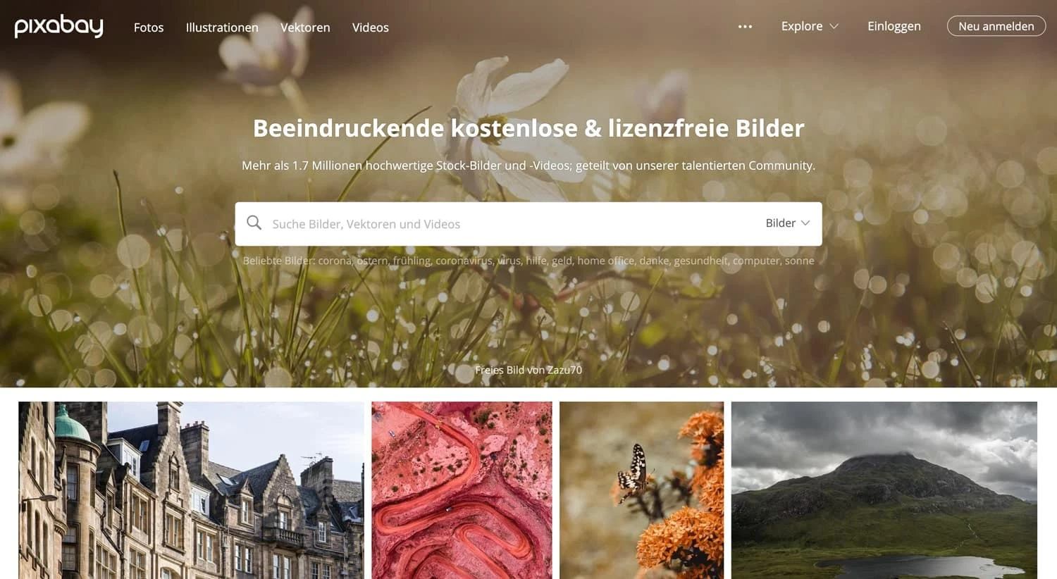 Pixabay ist die größte deutsche und kostenlose Bilddatenbank.