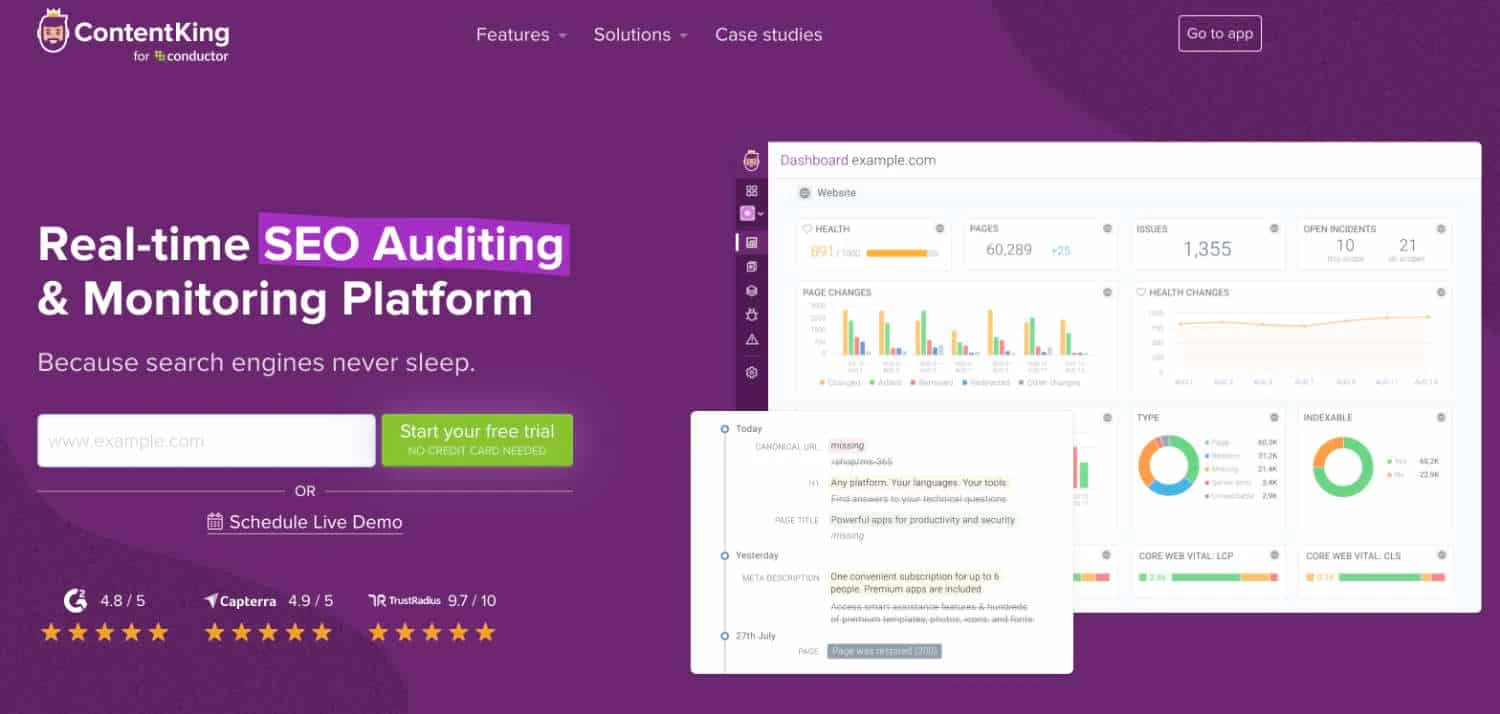 ContentKing Browser-Erweiterung, heute Conductor Monitoring