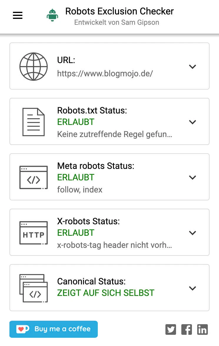 Robots Exclusion Checker