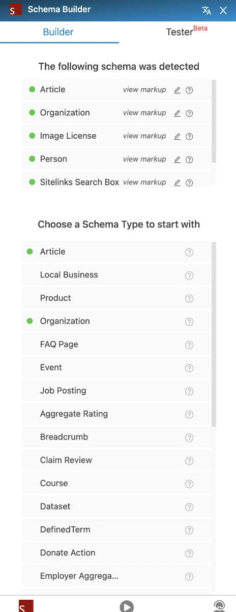 Schema Builder & Tester for Structured Data